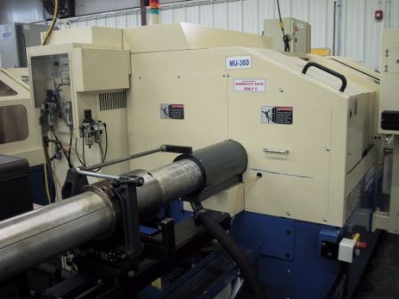 1 1/2 , Tsugami, No. MU38SY, Fanuc 18iTA, 12' Bar Feed,Twin Tureet,6 Live pos.,2005