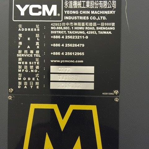 70.8 X, 33.9 Y, 29.5 Z, YCM TV 188B, Full 5 Axis, Fanuc MXP 200FB Control,78.7 x 33.8 Table, CAT 50, 32 Tools ATC, 6000 RPM, 25 HP, 12/2014